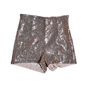 2000s gyaru glam gold champagne sequin shorts hot pants
